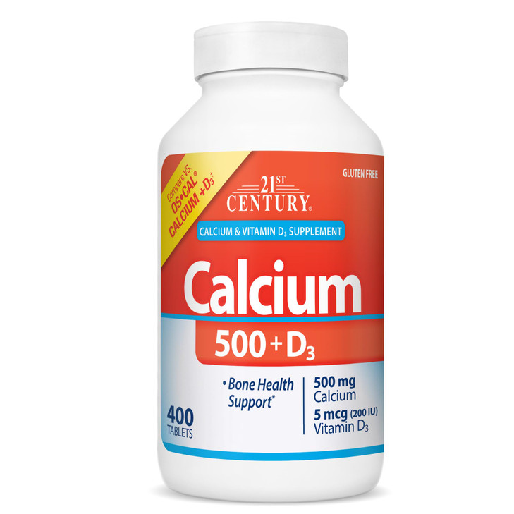 21st Century Calcium 500 mg Plus D3 Tablets, 400 Count online at globaldelivered