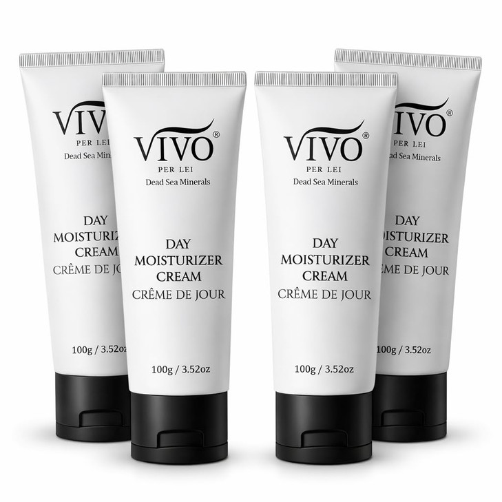 Vivo Per Lei Dead Sea Day Cream Face Moisturizer for Women Moisturizing Hydrating Non Greasy 34 Fl Oz Pack of 4