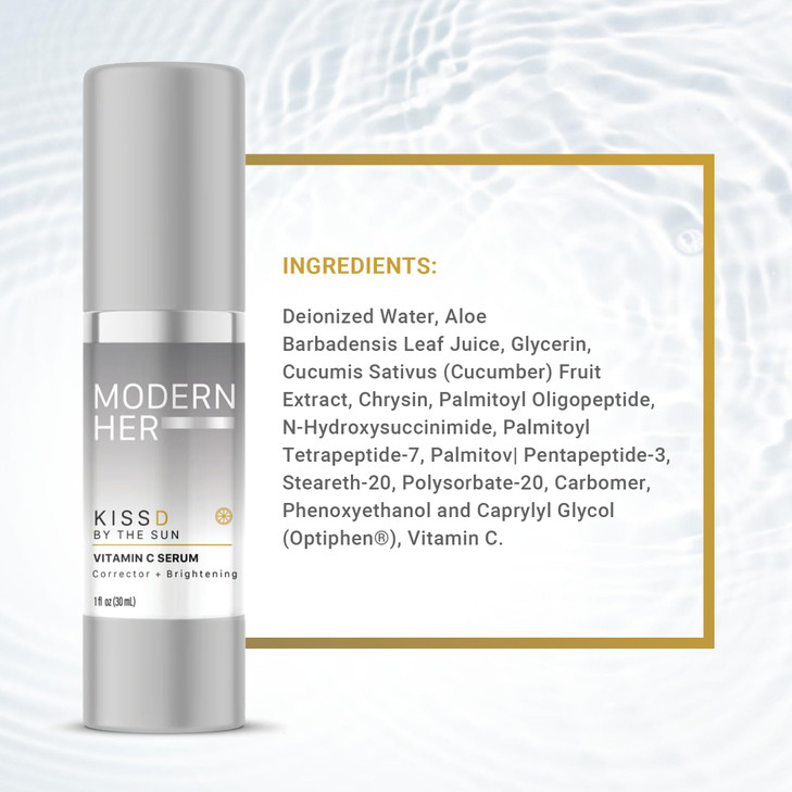 ModernHers KISSD Vitamin C Serum Brightener Anti Aging Serum with Vitamin C Cucumber Extract and Peptides Calms Enhances