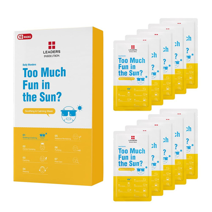Leaders Insolution Daily Wonders Too Much Fun in the Sun Facial Mask Sheet Soothing and Calming Hydrating Korean Skincar
