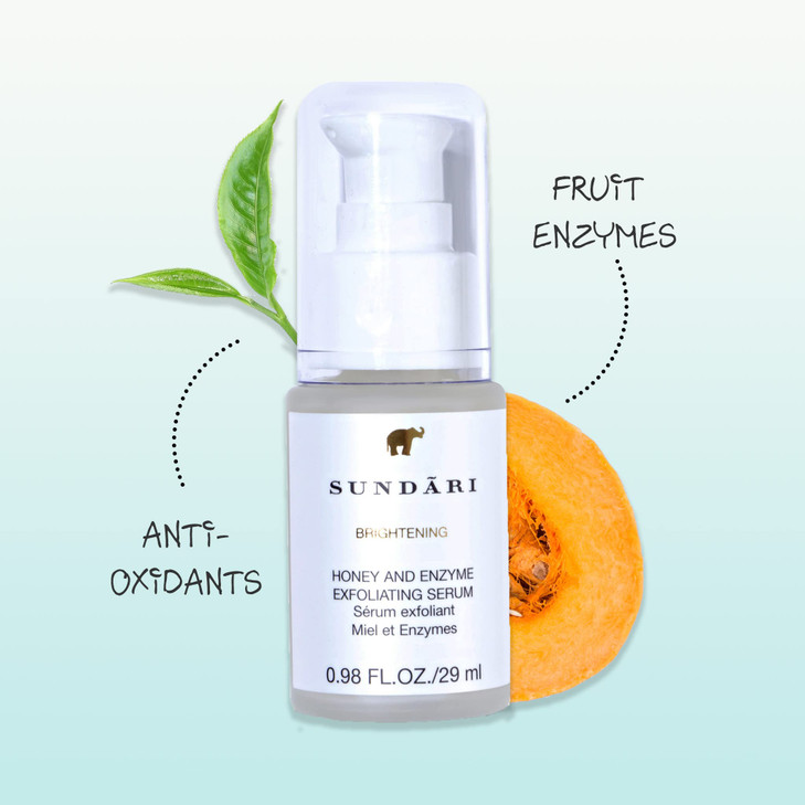 SUNDARI Honey Enzyme Exfoliating Serum 098 fl oz Brighter Skin Fewer Fine Lines and Wrinkles Smoothing Botanicals Enzyme