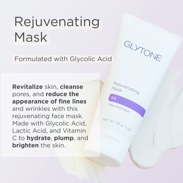 Glytone Rejuvenating Face Mask Exfoliate and Revitalize with 30 FAV Glycolic Acid Lactic Acid Vitamin C Hydrating Facial