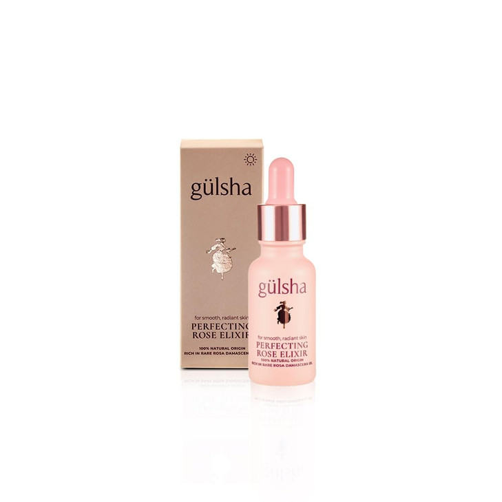 GULSHA PERFECTING ROSE ELIXIR Rosa Damascena Essential Oil for Face Nourishes and Revitalizes the Dehydrated Skin Increa