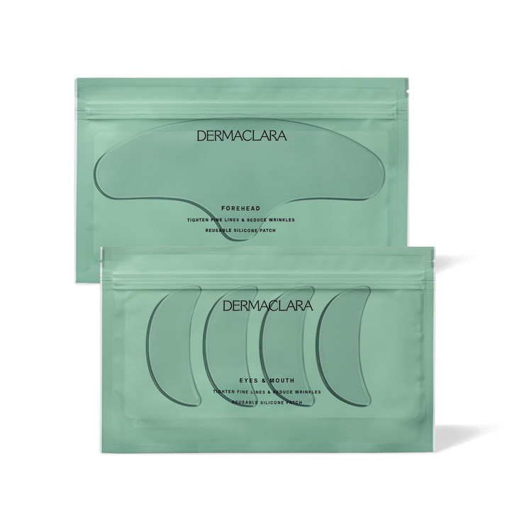 Dermaclara Silicone Patch Eyes Forehead Kit AntiWrinkle Face Patches for Frown Smile Lines Reusable Overnight Silicone W