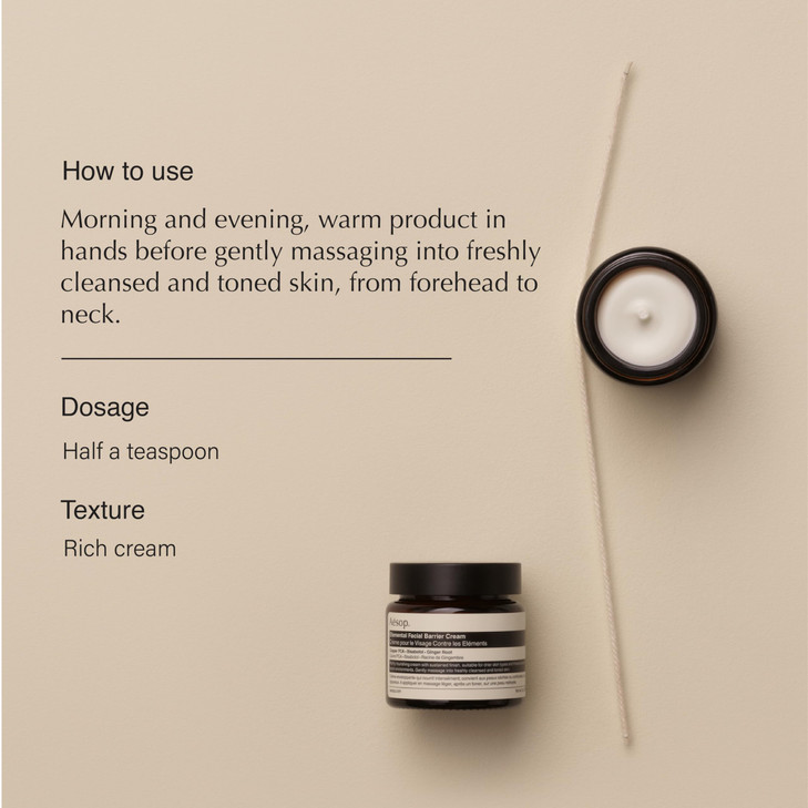 Aesop Element Facial Barrier Cream Nourishing Emollient Rich Cream for Dry Dehydrated Skin Provides Soothing Barrier Pro