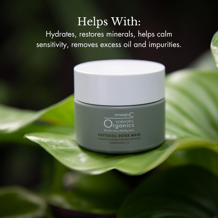 emergin C Scientific Organics Phytocell Detox Mask Hydrating Facial Mask with French Green Clay Seaweed Plant Stem Cells