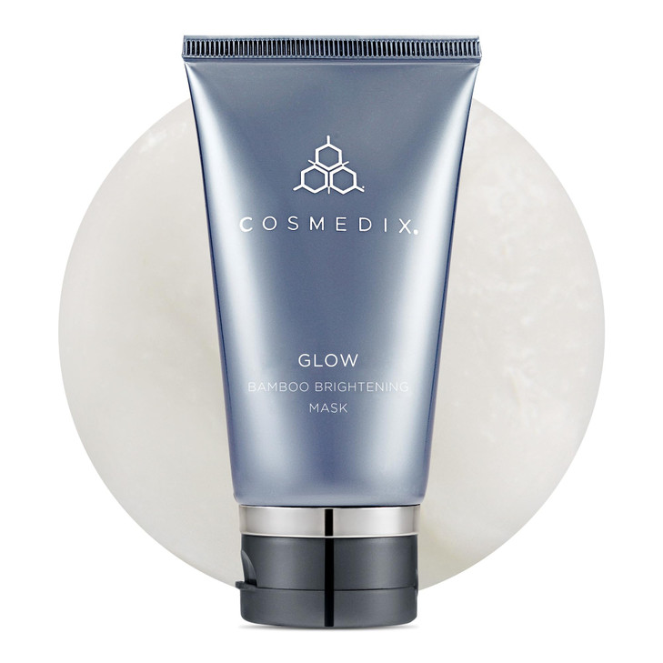 COSMEDIX Glow Bamboo Brightening Facial Mask PM Exfoliating Facial Scrub for Tired Dull Uneven Skin AntiAging Gentle Nig