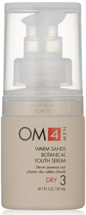 Organic Male OM4 Dry STEP 3 Warm Sands Botanical Youth Serum Mens Skincare With antiaging Vitamin C Aloe Vera and Hyalur