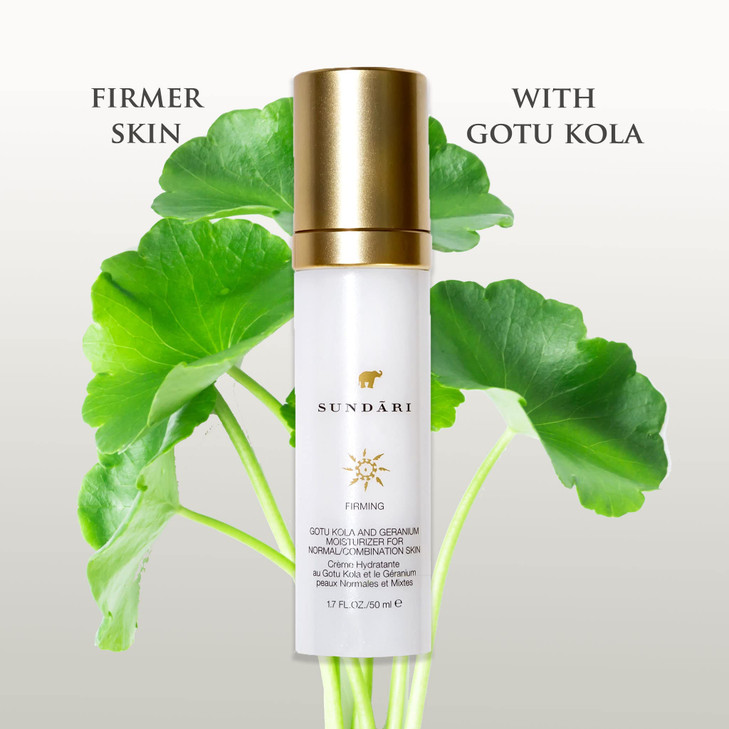 SUNDARI Gotu Kola and Geranium Moisturizer 17 Fl Oz Firming and AntiAging with Natural Botanicals Reduce Fine Lines Soft