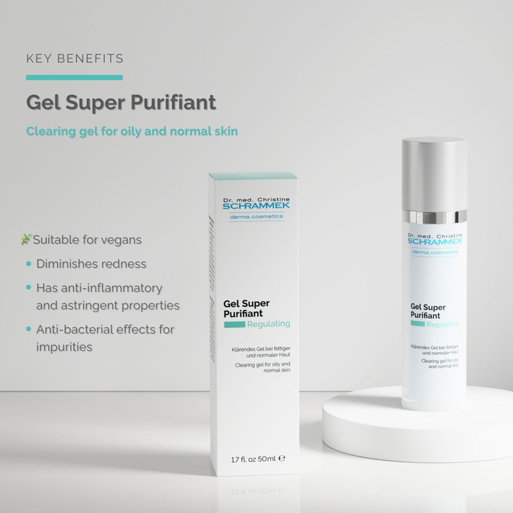 Gel Super Purifiant 17 fl oz Clearing Gel for Oily Normal Skin Moisturizing Effect With Aloe Vera Panthenol No Parabens