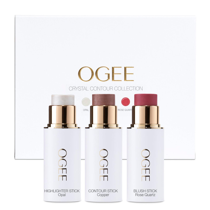 Ogee Face Stick Crystal Collection Trio Contour Stick Makeup Collection Certified Organic Contour Palette Includes Bronz