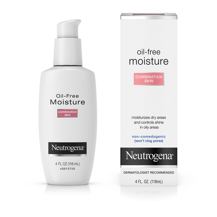 Neutrogena Oil Free Moisture Glycerin Face Moisturizer Neck Cream for Combination Skin Lightweight Oil Absorbing Facial