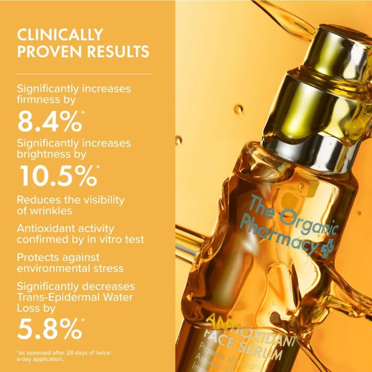 The Organic Pharmacy Antioxidant Face Firming Serum for All Skin Types Reduces Puffiness and Minimizes the Appearance of