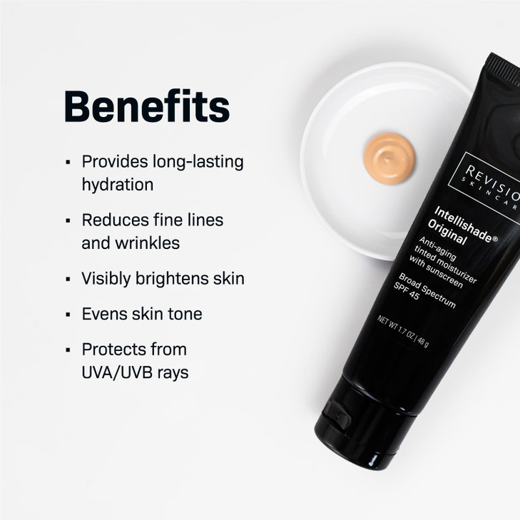 Revision Skincare Intellishade Original SPF 45 AntiAging Tinted Sunscreen for Face Daily Moisturizer with SPF AntiWrinkl