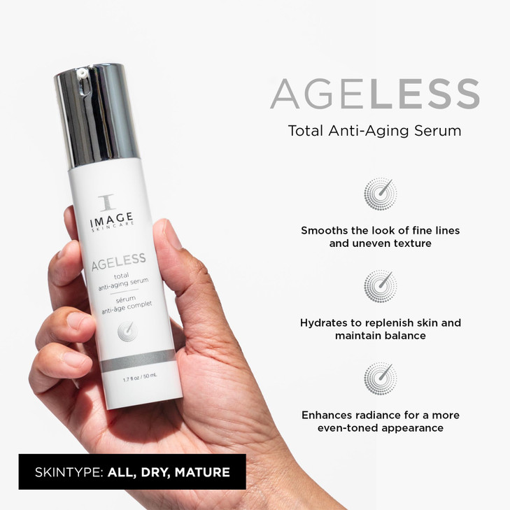 IMAGE Skincare AGELESS Total Serum AHA AntiAging Face Serum with Peptides to Firm Hydrate Smooth Wrinkles and Even Tone