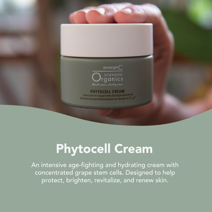 emerginC Scientific Organics Phytocell AntiAging Cream Facial Moisturizer with Plant Stem Cells for Radiant Complexion a