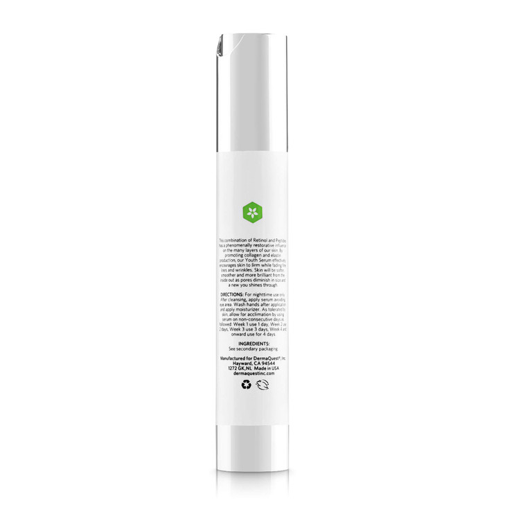 DermaQuest Peptide Vitality Peptide Youth Serum Anti Aging Serum with 2 Retinol Facial Serum for Fine Lines Wrinkles Por
