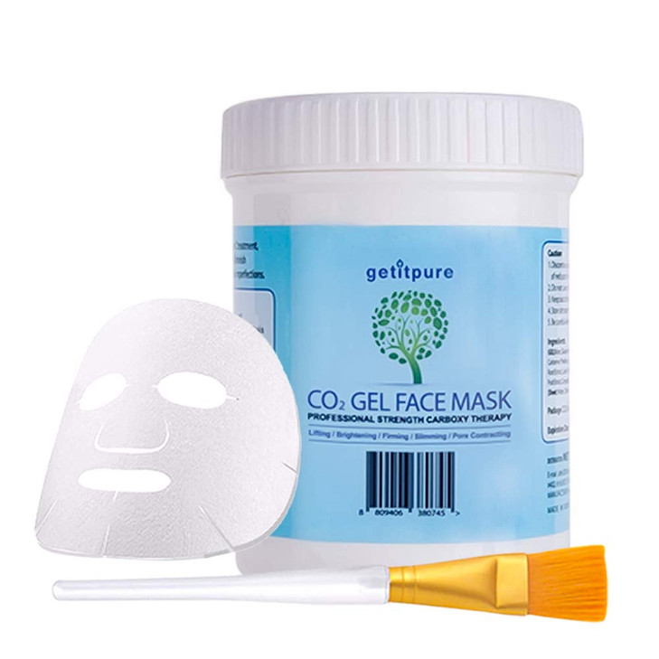 Getitpure Carboxy Co2 Gel Face Neck Mask Bulk Size All Skin Type Deep Pore Cleansing Mask 20 Applications x 25 millilitr