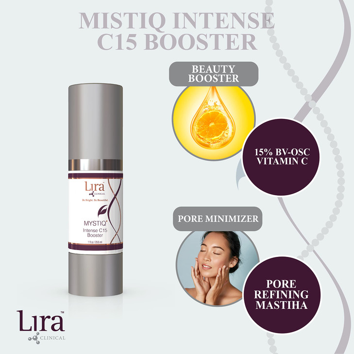 Lira Clinical MYSTIQ Intense C15 Booster Intense 15 Vitamin C Serum Serum for Pore Minimizing Dark Spots with Plant Stem