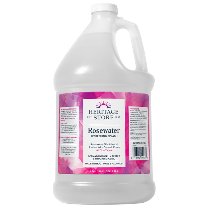 HERITAGE STORE Rosewater Refreshing Splash for Glowing Skin with Damask Rose All Skin Types Hydrating Rose Water for Fac