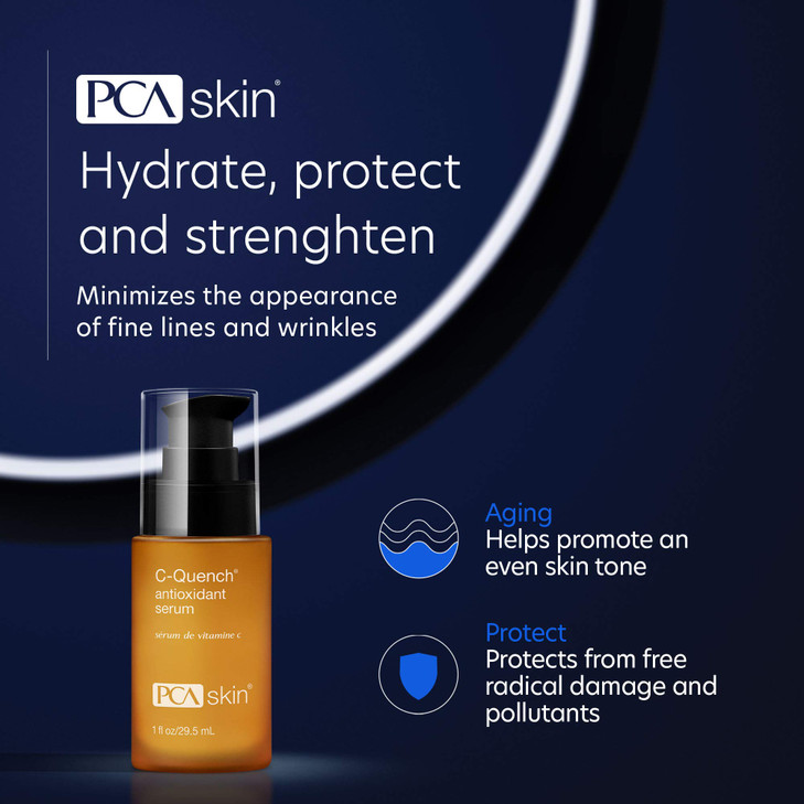PCA SKIN Vitamin C Quench Antioxidant Protective Face Serum Anti Aging Hydrating Facial Corrector with Hyaluronic Acid f