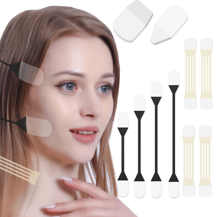 Neck Face Lift Tape 8 Bands 40 Tapes Instant Firming Kit for Double Chin Wrinkles Invisible Lifting Stickers for Saggy S