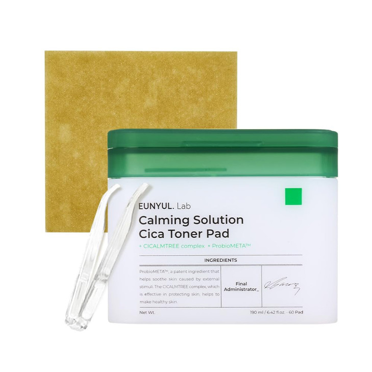 EUNYUL Lab Calming Solution CICA Toner Pad 643 fl Oz 190ml 60 Pads Face Toner Pads Korean Skincare with Vegan Certificat