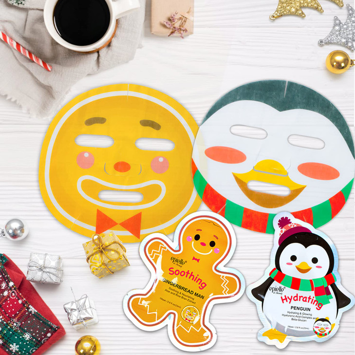 Epielle Holiday Character Face Mask 12 Pack Fun Effective Korean Skin Care Spa Party Favors Stocking Stuffers Birthday G