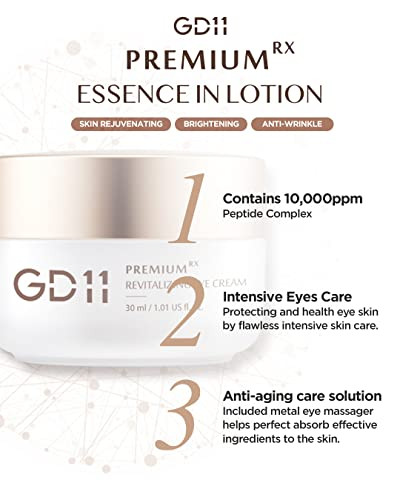 GD11 Premium RX Revitalizing Eye Cream with Metal Massager AntiAging AntiWrinkle Cream That Firms and Lifts the Eye Area