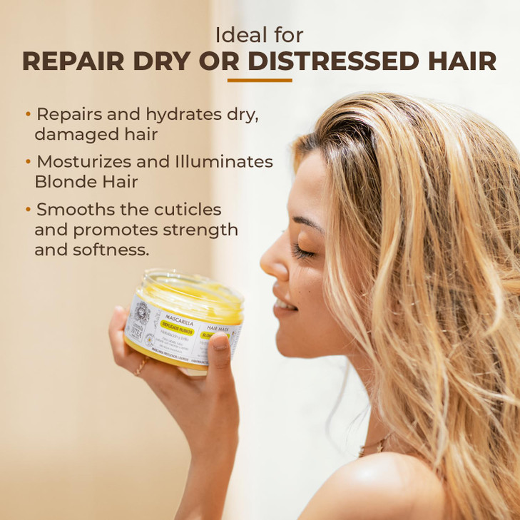 Intea Hair Mask for Blonde Dyed or Rinsed Hair 83 oz Restores Damaged Highlights Paraben and Ammonia Free With Chamomile