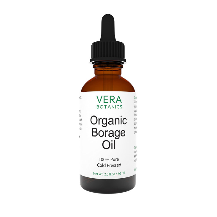 Vera Botanics ORGANIC BORAGE OIL 100 Pure Natural Unrefined ColdPressed For Face Dry Skin Nails Lips Body Hair Reduce Ha