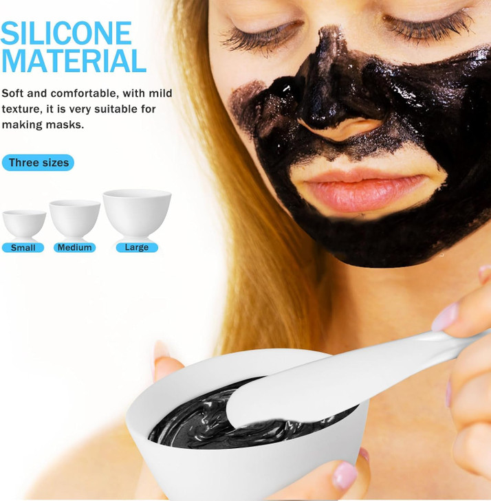 Facial Brush Silicone Facial Mask Mixing Bowls Mask Mixing Bowls Face Mask Mixing Bowl Set for Beauty 3 Pcs