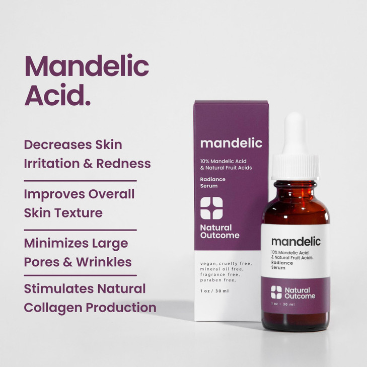 Mandelic Acid Serum 10 AntiAging AHA Facial with Hyaluronic Acid Targets Fine Lines Dark Spots and Wrinkles Clarifies Ac