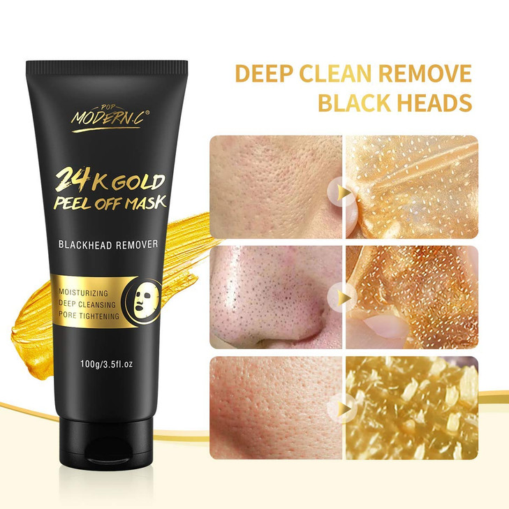 Blackhead Remover Mask 24K Gold Peel Off Mask Gold Facial Mask AntiAging Deep Cleansing Reduces Fine Lines Wrinkles Grea