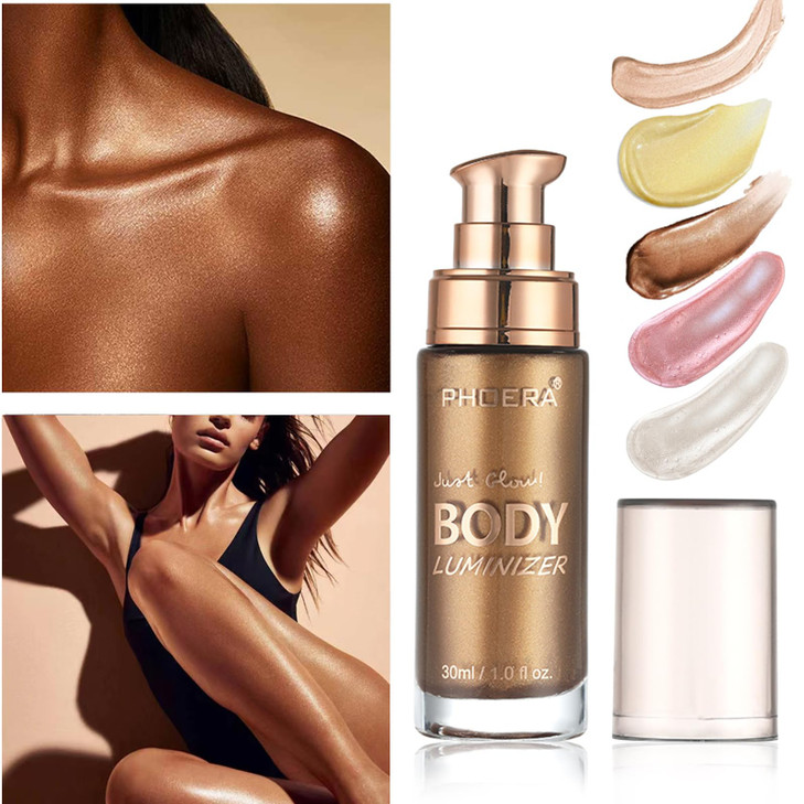 Body Shimmer Oil Glistening Bronze Natural Glow Luminizer Long Lasting Moisturizing Liquid Illuminator Highlighter Makeu