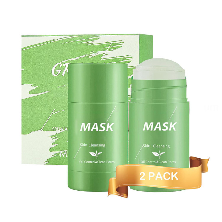 Green Tea Clay Mask for Face 2 Pack Green Tea Deep Cleanse Mask Stick Blackhead Remover Green Clay Mask For Face Moistur