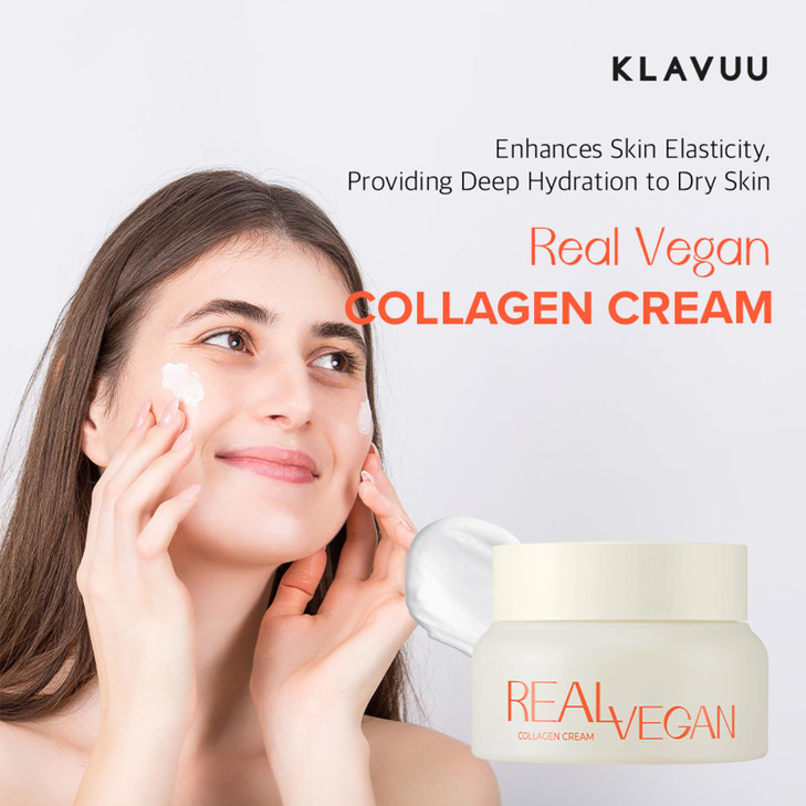 KLAVUU Real Vegan Collagen Cream Enhances Skin Elasticity Providing Deep Hydration to Dry Skin for a Radiant Youthful Gl