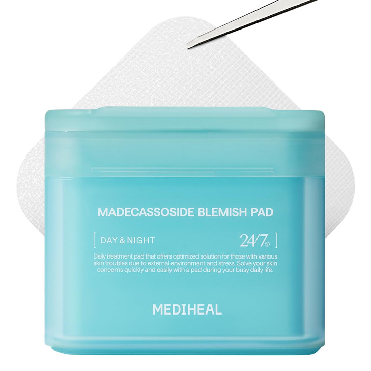 MEDIHEAL Madecassoside Blemish Pad Square Cotton Facial Toner Pads with Centella Asiatica Madecassoside Anti Blemish to