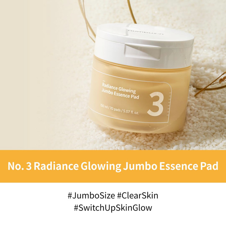 numbuzin No3 Toner Pads Radiance Glowing Jumbo Essence Pad Clear Glass Skin Texture Care Biodegradable Vegan Fermented I