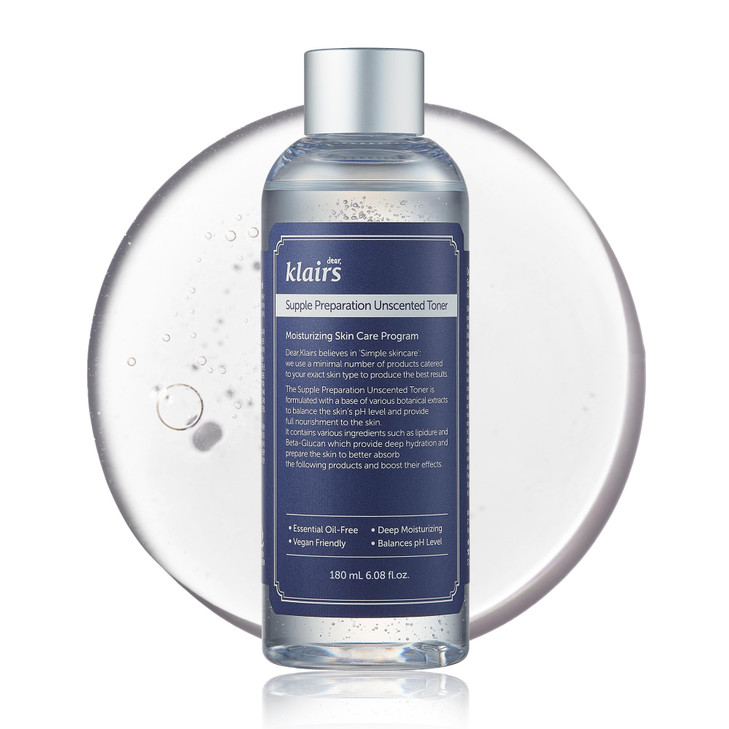 DearKlairs Unscented Toner Lightweight Hydrating Toner for Sensitive Skin AlcoholFree Essential OilFree Vegan Formula 60
