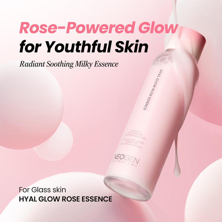 DERMALOGY by Neogen Hyal Glow Rose Essence Hydrating Essence with 74 of Damask Rose Water Flower Oil Extract 160ml 541 o