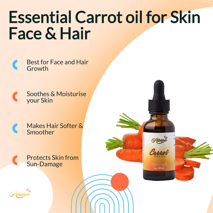 Allurials Carrot Seed Oil 100 Pure Organic Unrefined Cold Pressed All Natural aceite de zanahoria Daucus Carota Essentia