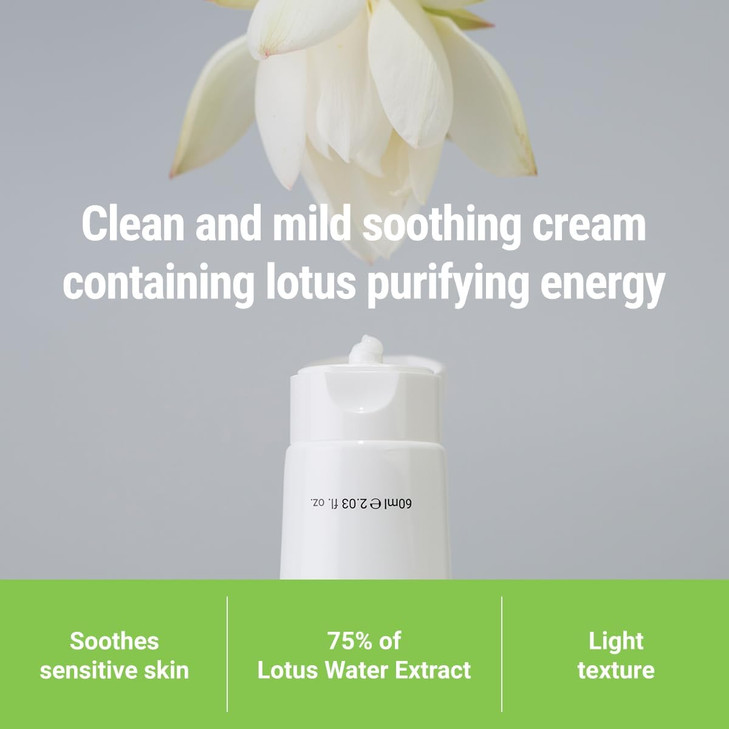 ROVECTIN Calming Lotus Cream Lightweight Hydrating Soothing Moisturizer Face Cream for Sensitive Skin 75 Lotus Water Ext