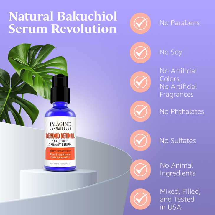 2 Bakuchiol 2 floz Creamy Serum Beyond Retinol Generous Size G3L Delivery System for AntiAging Anti Wrinkle Moisturizer
