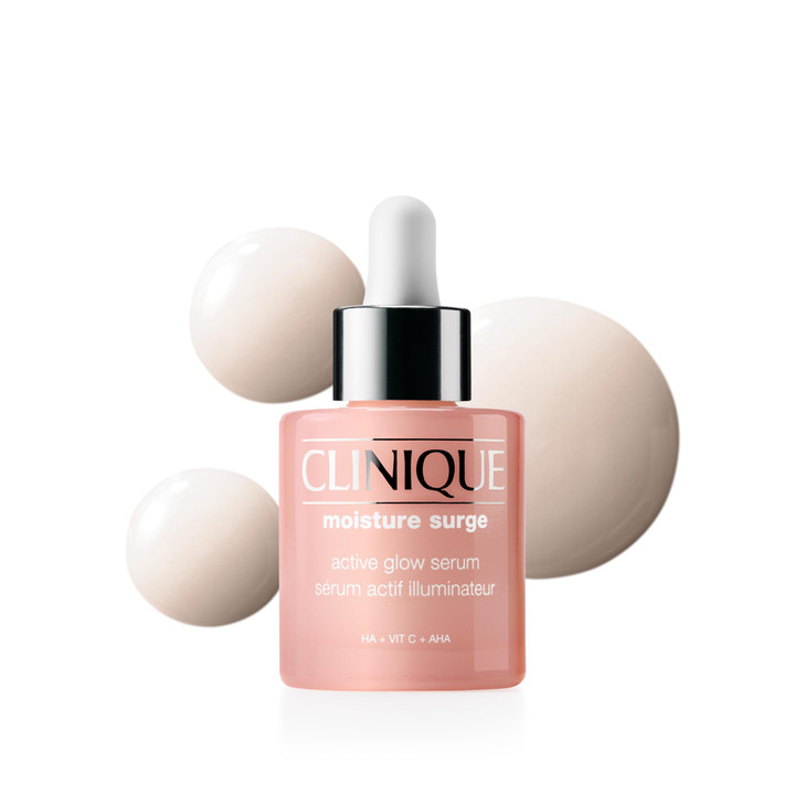 Clinique Moisture Surge Active Glow Serum with Lactic Acid Hyaluronic Acid Vitamin C Hydrating Lightweight Oil Free 1 fl