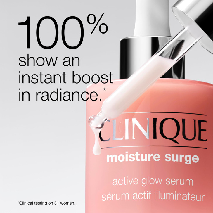 Clinique Moisture Surge Active Glow Serum with Lactic Acid Hyaluronic Acid Vitamin C Hydrating Lightweight Oil Free 1 fl