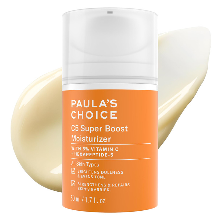Paulas Choice C5 Super Boost Face Moisturizer with 5 Vitamin C Squalane Daily Face Lotion for Discoloration Uneven Tone