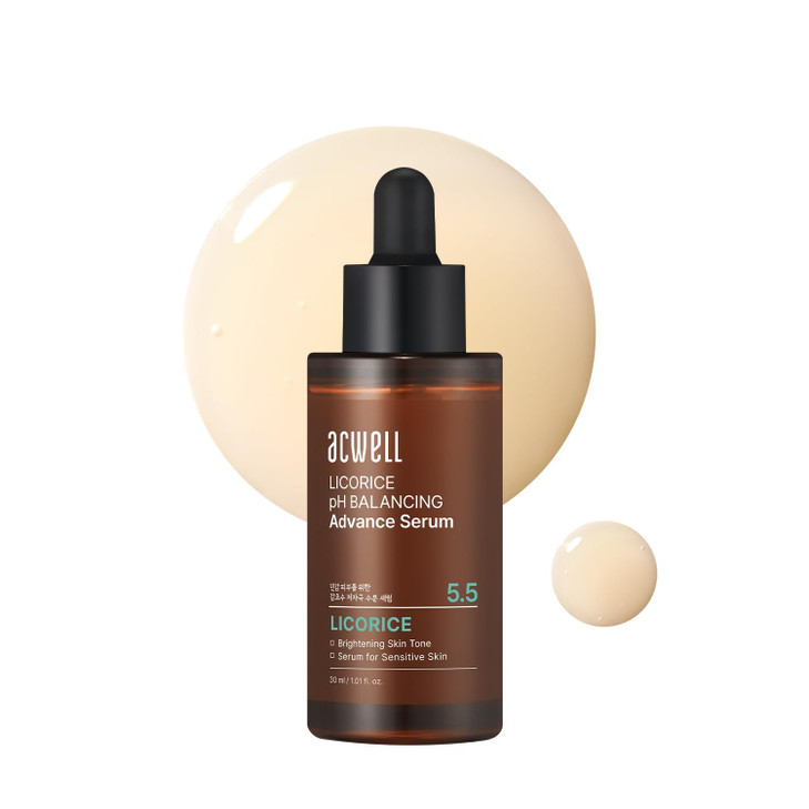 ACWELL Licorice pH Balancing Advanced Facial Serum Ampoule 101 floz Enhancing Serum for Dull Skin Reduces Acne and Blemi