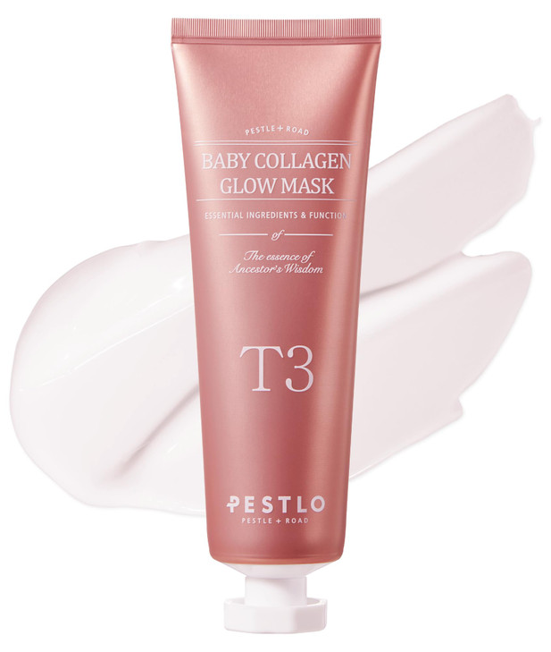 PESTLO Baby Collagen Glow Mask Korean Peel Off Facial Mask Infused with ReallagenT3 Vegan Collagen Aginon Volufiline for