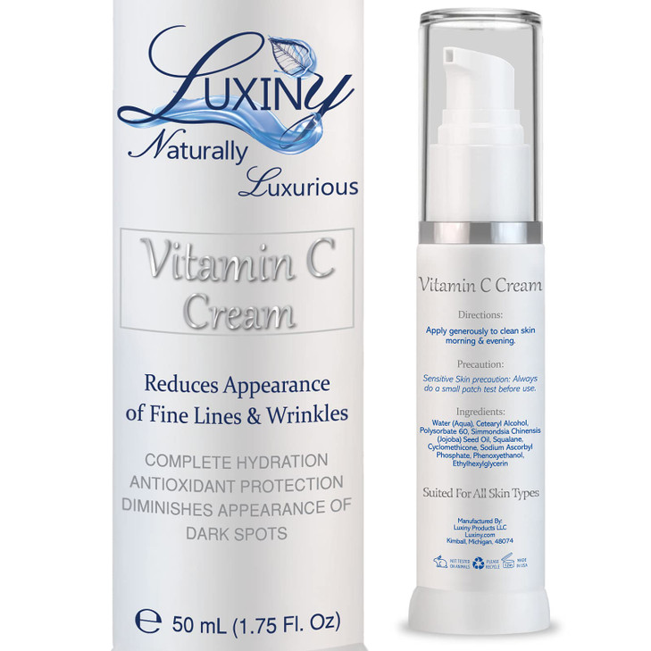 Luxiny Vitamin C Moisturizer for Face Neck Wrinkle Defense Face Cream for Women Age Fighting Lotion Jojoba Oil DayNight